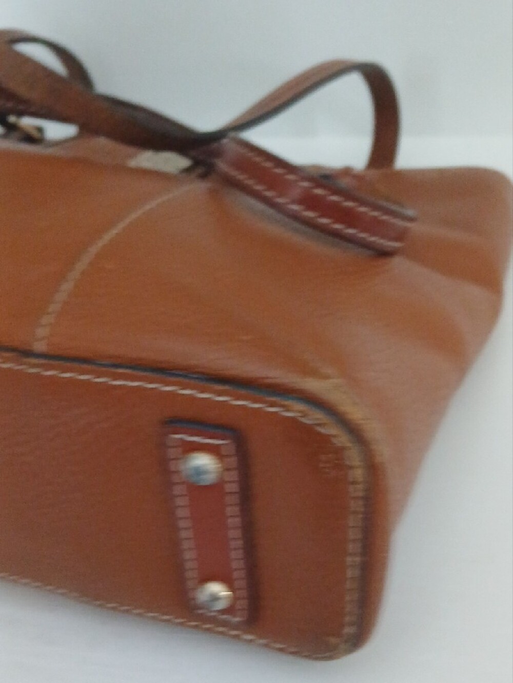 Dooney & Bourke Brown Pebbled Leather Tote with Front Pocket - Picture 6 of 9